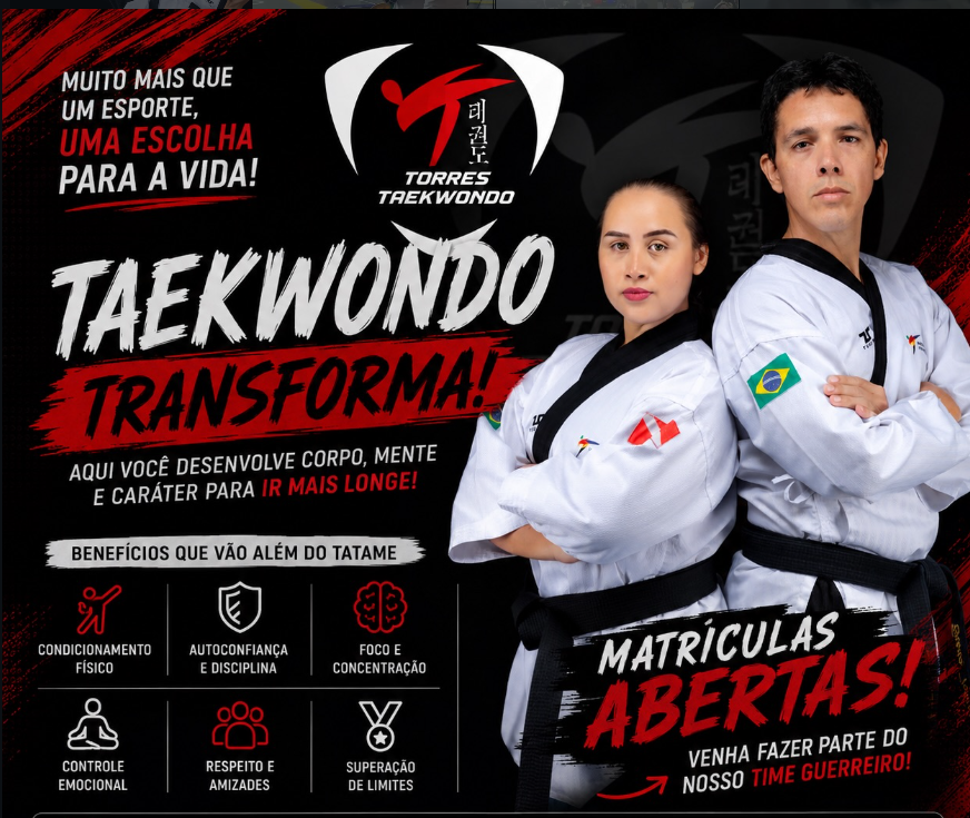 Mestres Breno e Luana Torres - Academia Torres Taekwondo Cidade Nova Ananindeua